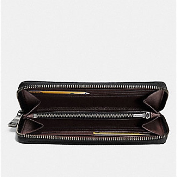 COACH MEN’S ACCORDION WALLET MAHOGANY - Picture 2 of 6